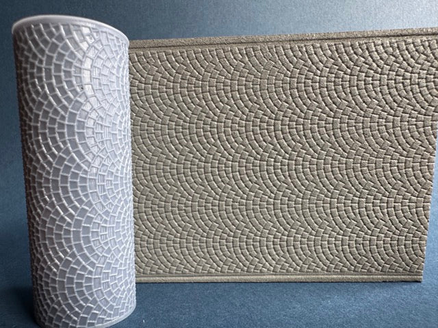 Paving stone half-round - textured roller H0